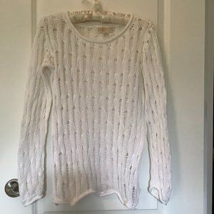 Michael Kors Open Weave White Pullover